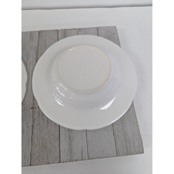 Pfaltzgraff Filigree White Cereal Soup Bowls Set of 2 Rimmed - Picture 5 of 6